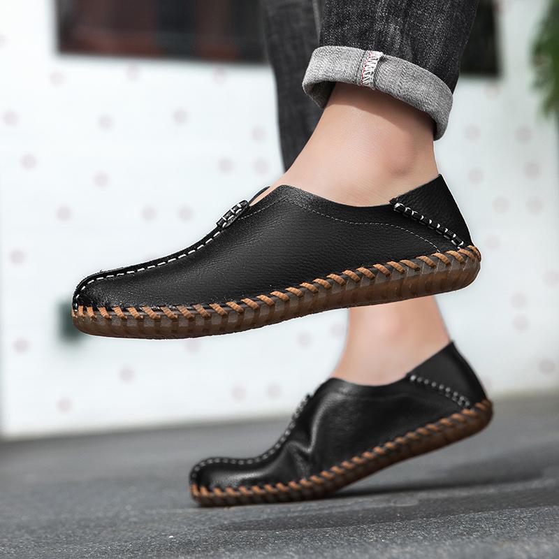 Fashion Men's Driving Shoes Handmade Leather Men Loafers Soft Breathable Men's Casual Shoes Zapatillas Hombre Big Size 39-48