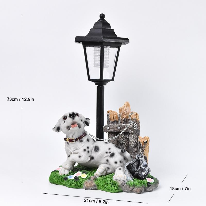 Garten Solar Leuchtlicht Welpen Ornamente Gartendekoration Skulptur Harz Handwerk Geschenk