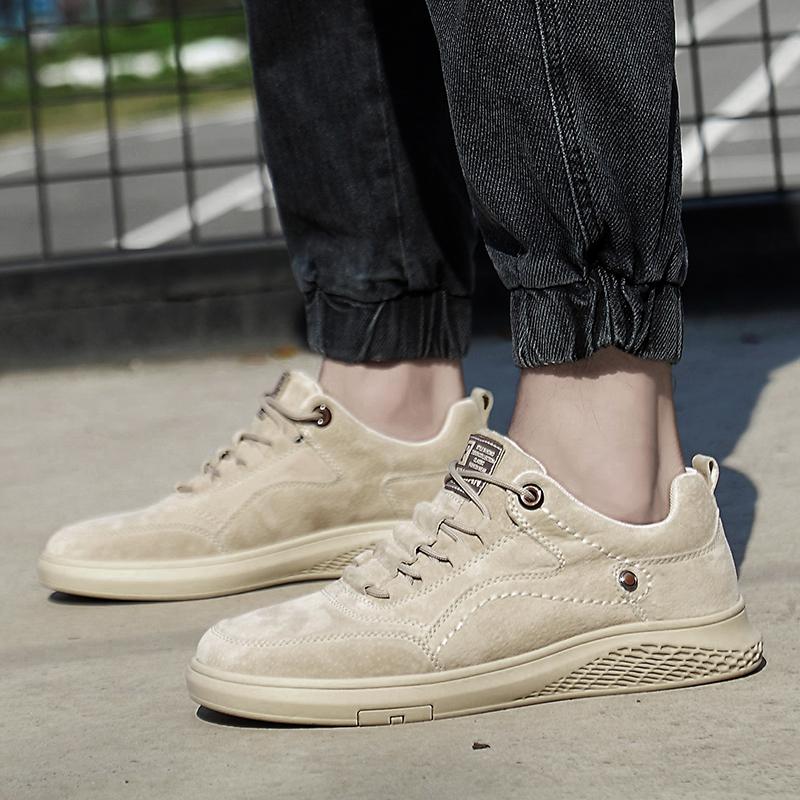 Luxury Men Casual Shoes Pig Skin Flat Men Sneakers Genuine Leather Business Running Shoes for Men Autumn 2025 New Tennis Shoes