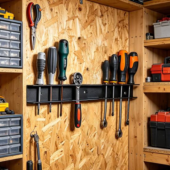 Werkzeugaufbewahrungsregal Wandmontierter Schraubendreher-Organizer Rostfreier Karbonstahl-Schraubendreherhalter für Garage Werkstatt