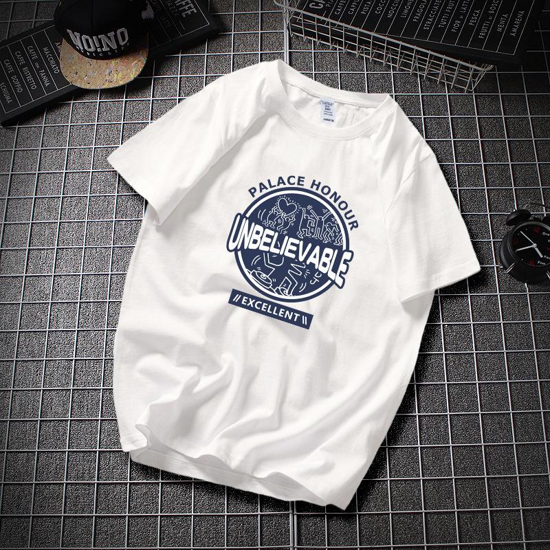 Short sleeved T-shirt men's summer trendy brand versatile pure cotton heavyweight base shirt