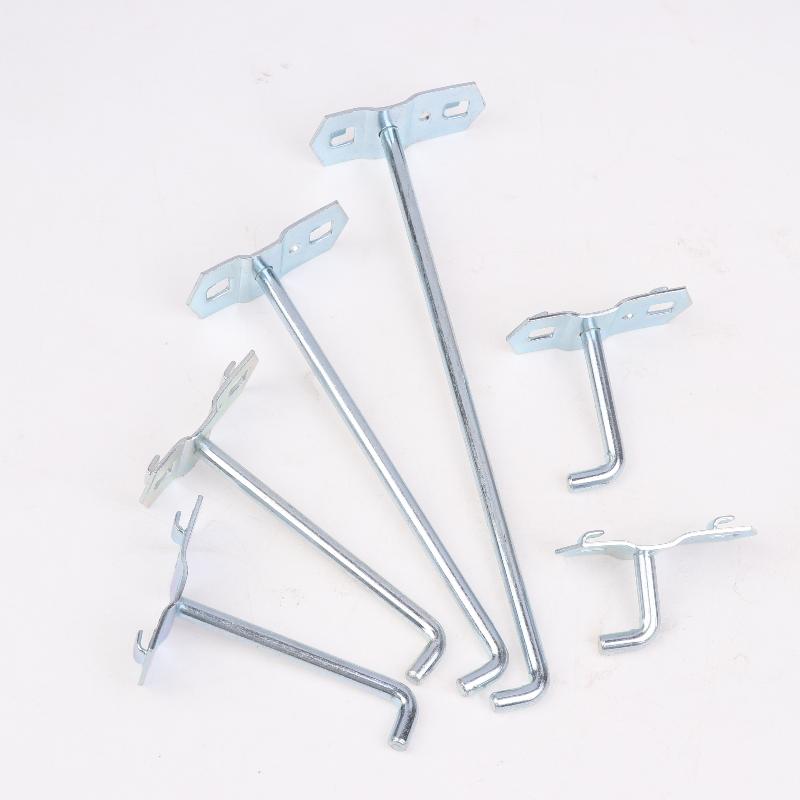 5Pcs Square Hole Board Hook Pegboard Hooks Shelf Metal Hook Garage Pegboard Hanger Wall Mount Storage Rack