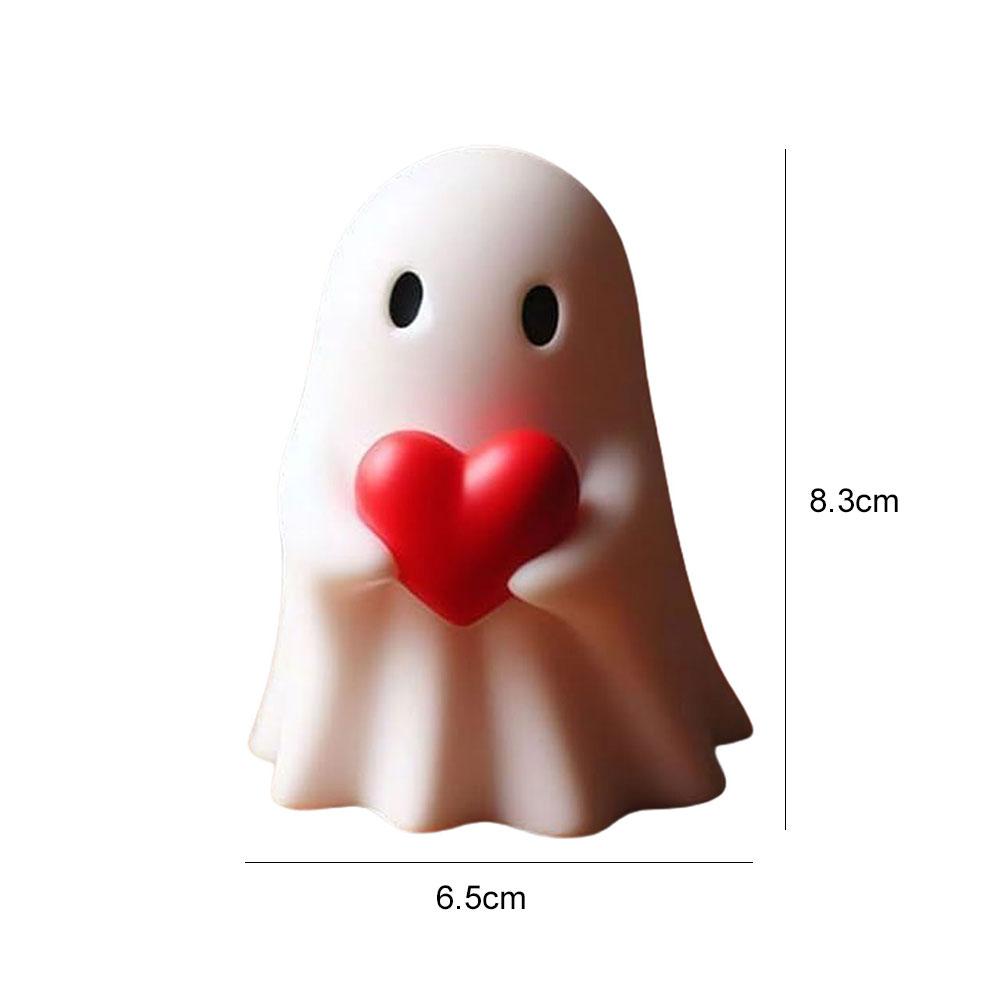 Halloween Cute Ghost Statue Reading Book Ghost Resin Sculpture Ornament Lovely Figurine for Office Home Tabletop Decoration Gift