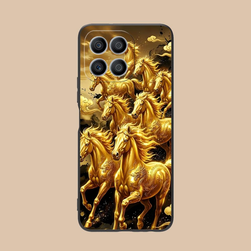 

Golden Horse Year Mobile Phone Case for Honor 90 80 70 60 50 30 20 10 9 8 7 Pro S SE Lite 5G Colorful Printing Cover Pretty Honor 8