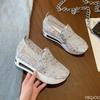 New Summer Mesh Shoes Thick Soled Low Cut Breathable Shoes Outdoor Footwear Casual Lightweight Slope Matching Shoe Mujer
