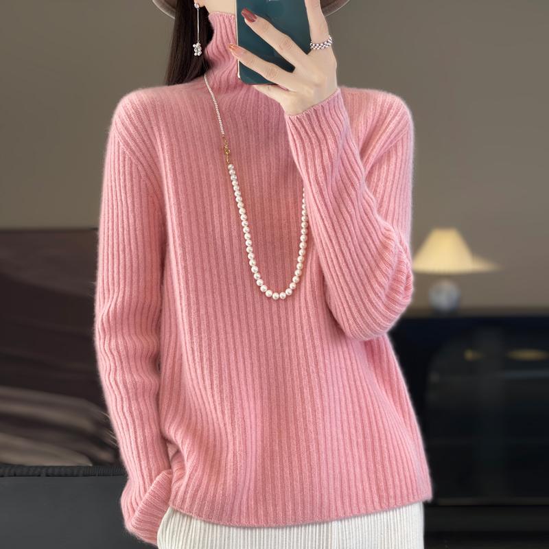 Women's Cashmere Sweater Qinghe Cashmere 30% Cashmere 70% Wool Autumn and Winter Pullover Warm and Fashionable