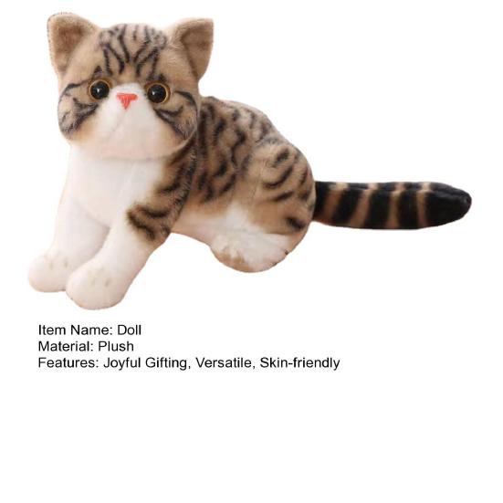 Simulated Kitten Plush Doll Lifelike Stuffed Animal with Air-Purifying Bamboo Charcoal Skin-friendly Cat Plushies Gifts for Girls Boys