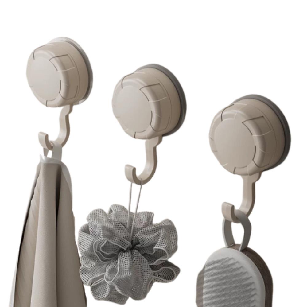 3Pcs Detachable Suction Cup Hooks Reusable Bathroom Towel Hooks Simple Kitchen Storage Hook Toilet