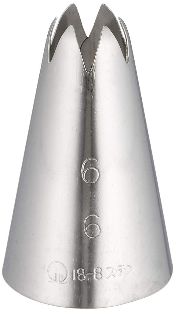 Endo Shoji Commercial-Grade Flower-Shaped No. 6 6-Cut Nozzle, 18-8 Stainless Steel, Made in Japan, WKT31066