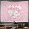 Cute Color Anime Character Design Sanrio My Melody And Floral Tapestry Room Decoration Home Decor Bedroom Wall Hanging Fabric