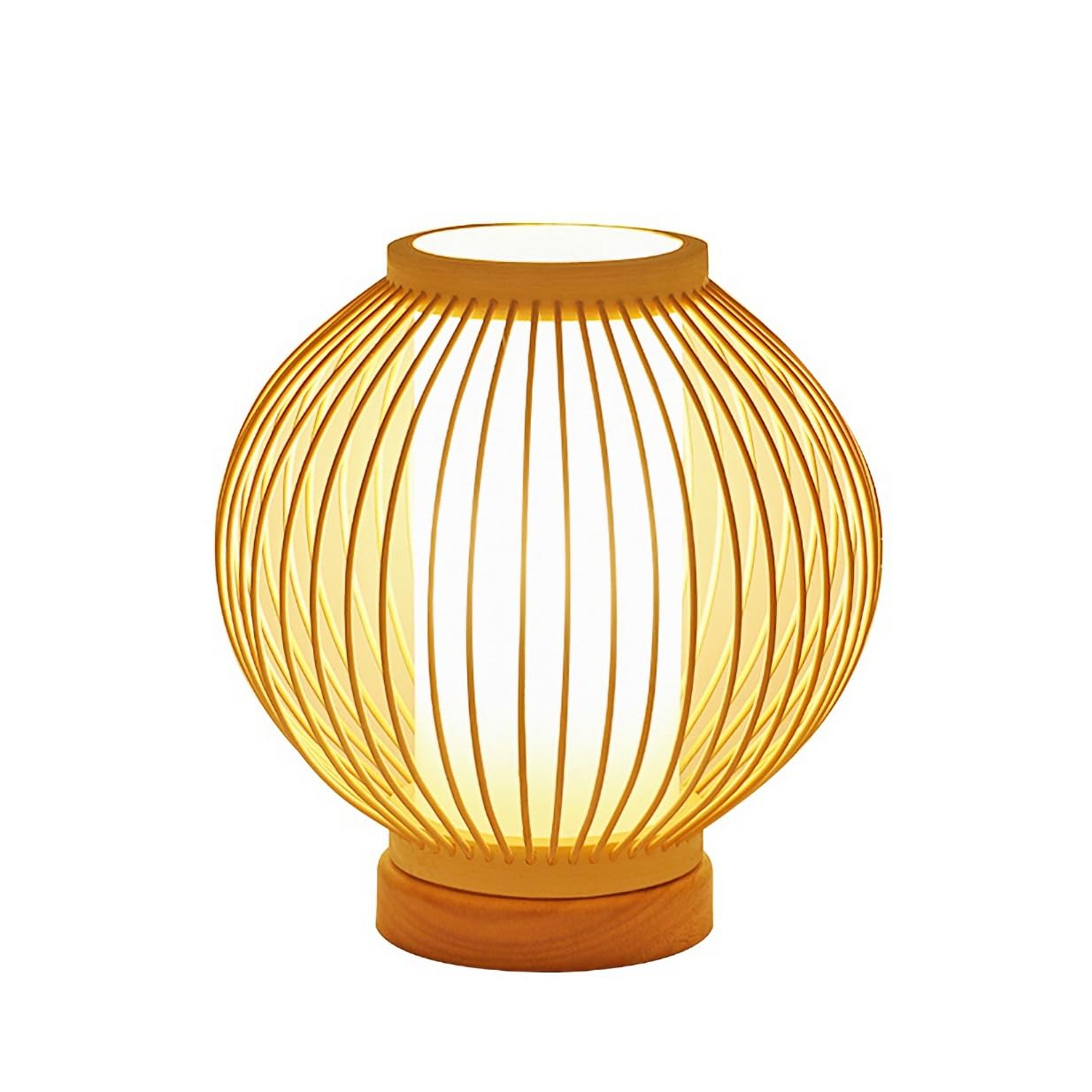 

Sakura Table Lamp, Single Light, Small, Rustic, Handcrafted Design, Bamboo Craft, Stylish, Cute, Retro, Natural Bamboo, Perfect for Bedside, Bedroom,