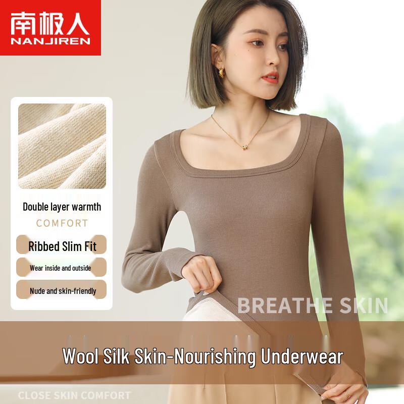 Miling Women's Wool Silk Thermal Base Layer Top
