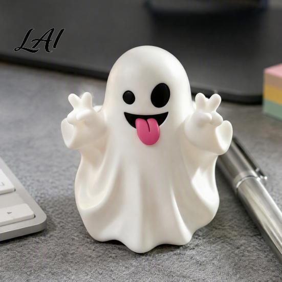 Cute Desk Accessory for Autumn Halloween Ghost Figurine Mini Cartoon Statue Little Spooky Table Decor Desktop Ornament Tiered Tray Home Yet Adorable