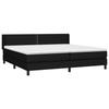 3129659 vidaXL Lit à sommier tapissier avec matelas Noir 200x200 cm Tissu