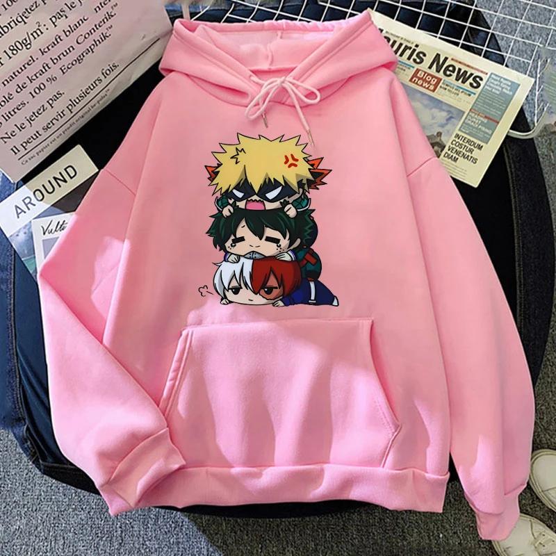 Cartoon My Hero Academia Anime Hoodies Deku Bakugou Katsuki Todoroki Shoto Print Kapuzenpullover Herbst Winter Kapuzenpullover