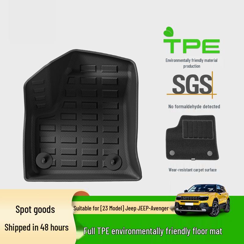 Stain-resistant, eco-friendly TPE car mats fit 23 Jeep Avenger models, available for cross-border import.