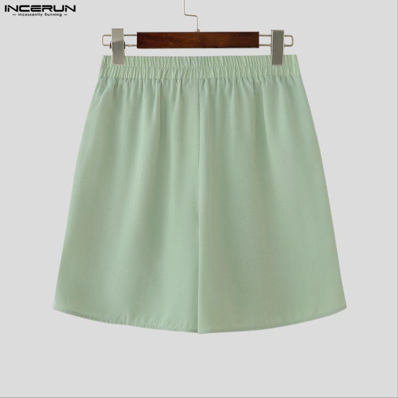 INCERUN Sommer Herren Elastischer Bund Lässige Lockere Halbhosen Shorts