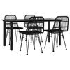 3157897 vidaXL Garden Dining Furniture 5 Pcs Black Wicker