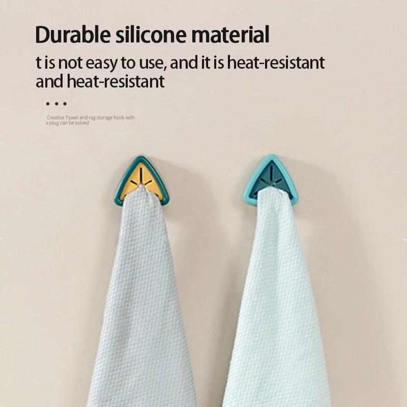 Towel Holder Sucker Wall Rack Washing Cloth Rag Hook Free Punch Storage Hanger Hand Towel Dish Towel Rack Bathroom Kitchen