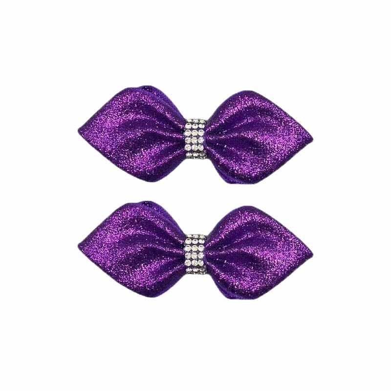 Mini Glitter Bow Rhinestone Hair Clip In European and American Style