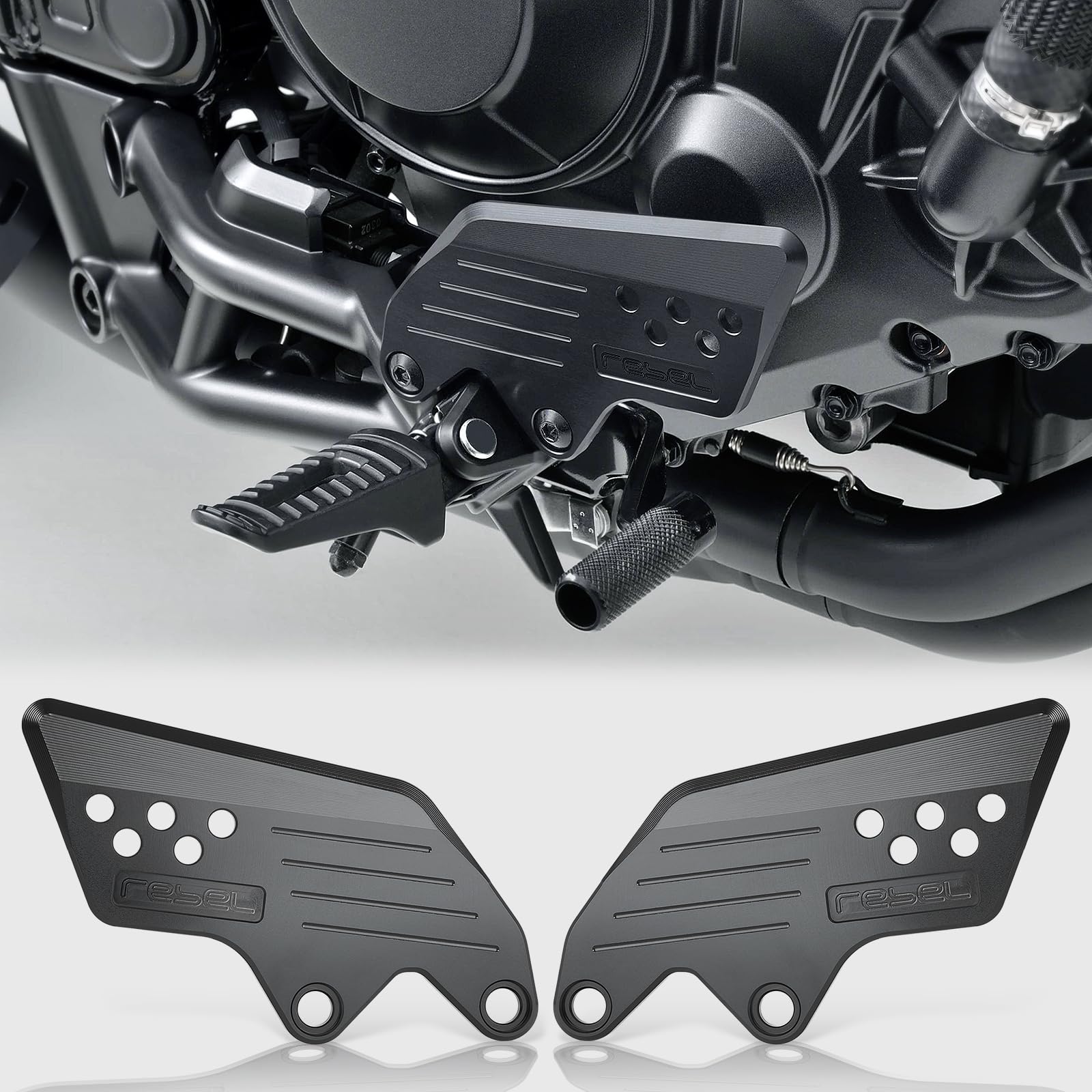 

WOOGA Мотоциклетные передние защитные подножки для ног, подножки, накладки, комплект, для Honda Rebel CMX 1100 CMX1100/DCT 2021-2025 чёрный