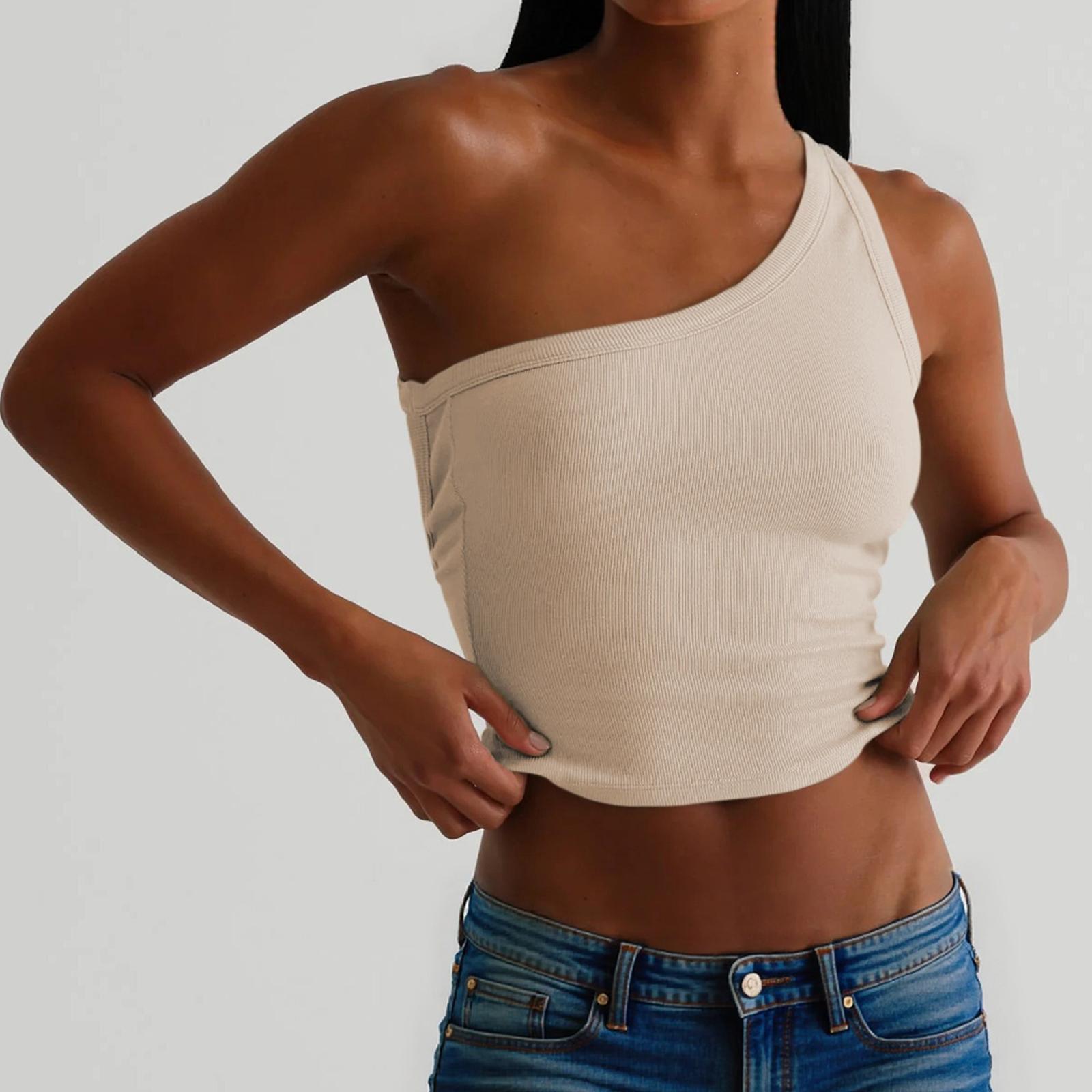 

Женский повседневный модный топ-жилет без спины, с открытыми плечами, без рукавов XL бежевый