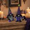 Cute Spooky Window Figurines Halloween Gnome Decoration, Witch Swedish Tomte Ornament, Plush Unique Present Ideas Scandinavian Elf Dwarf for