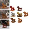 Small Christmas Rocking Horse Decoration Collectible Sculpture Desktop Miniature Figurine for Countertop Fireplace Birthday