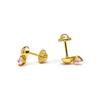 Boucles d'oreilles Luxenter en argent 925 et zircon rose finies en or jaune 18k - Sako