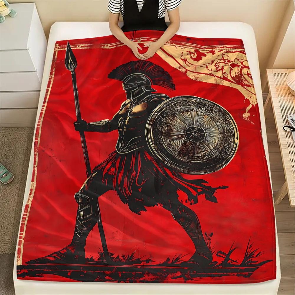 Red Element Cherry Football Print Flannel Blanket,High Quality Comfortable for All Seasons,Home Decor,Warmth and Comfort,Perfect for Christmas Gifts