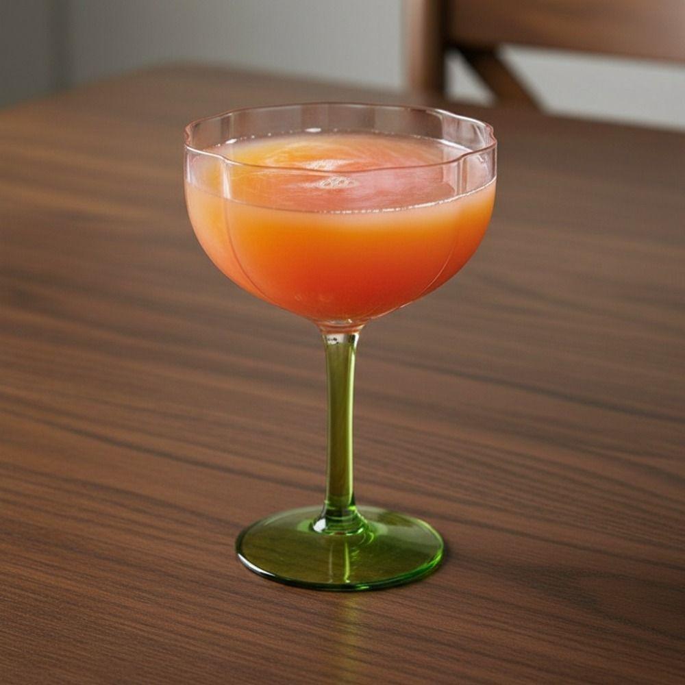 French Style Flower Shape Goblet Crystal Ice Cream Cup Petal Shaped Wine Glasses  Collectibles