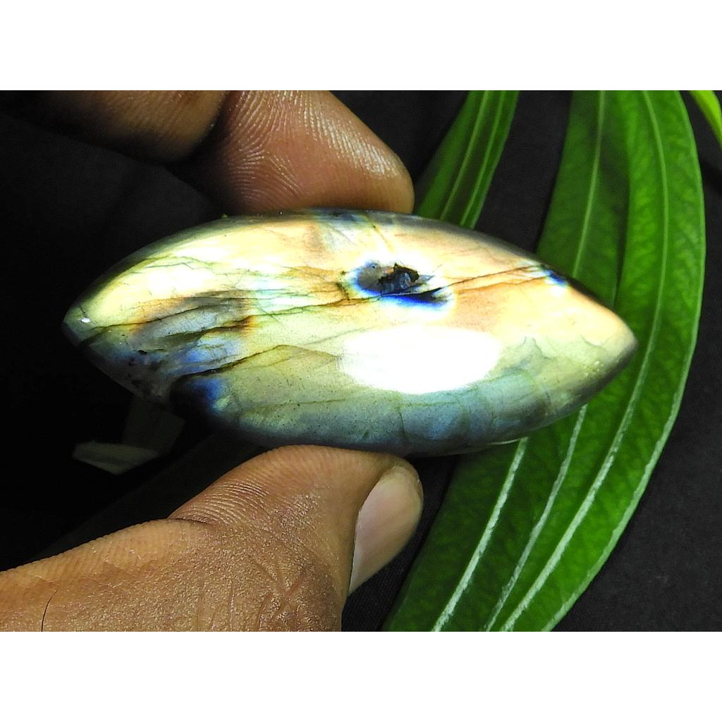 15X63MM Natürlicher Lila Labradorit Markise Cabochon Loser Edelstein 111Cts. SK-4228