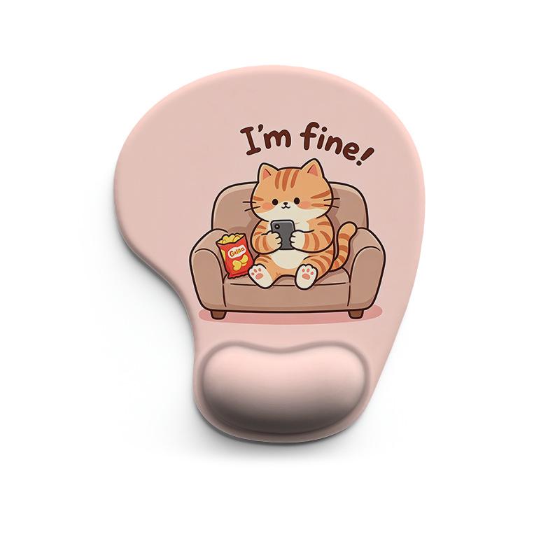Cartoon Animal Silicone Mouse Pad with Wrist Support - Customizable and Dirt-Resistant.