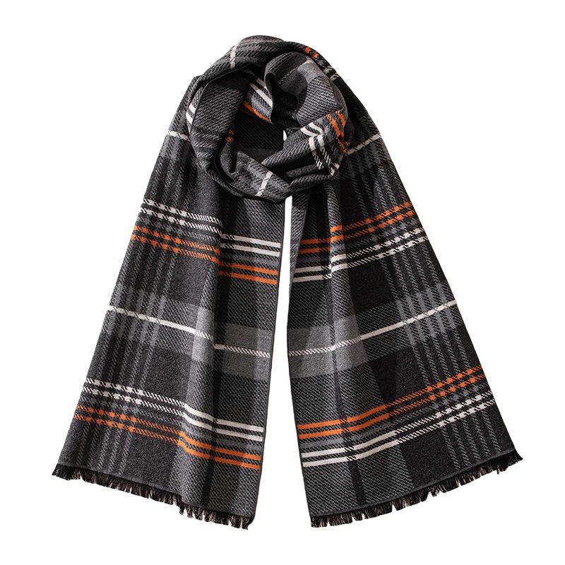 Silk fleece long scarf, plaid scarf, mulberry silk scarf, can be paired with gift boxes, elegant and sophisticated, with a sophisticated neck 180*30+2*1