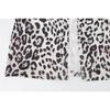 Women's Round Neck Long Sleeve Tight Bag Hip Slit Sexy Hot Casual Fashion Leopard Print Dress