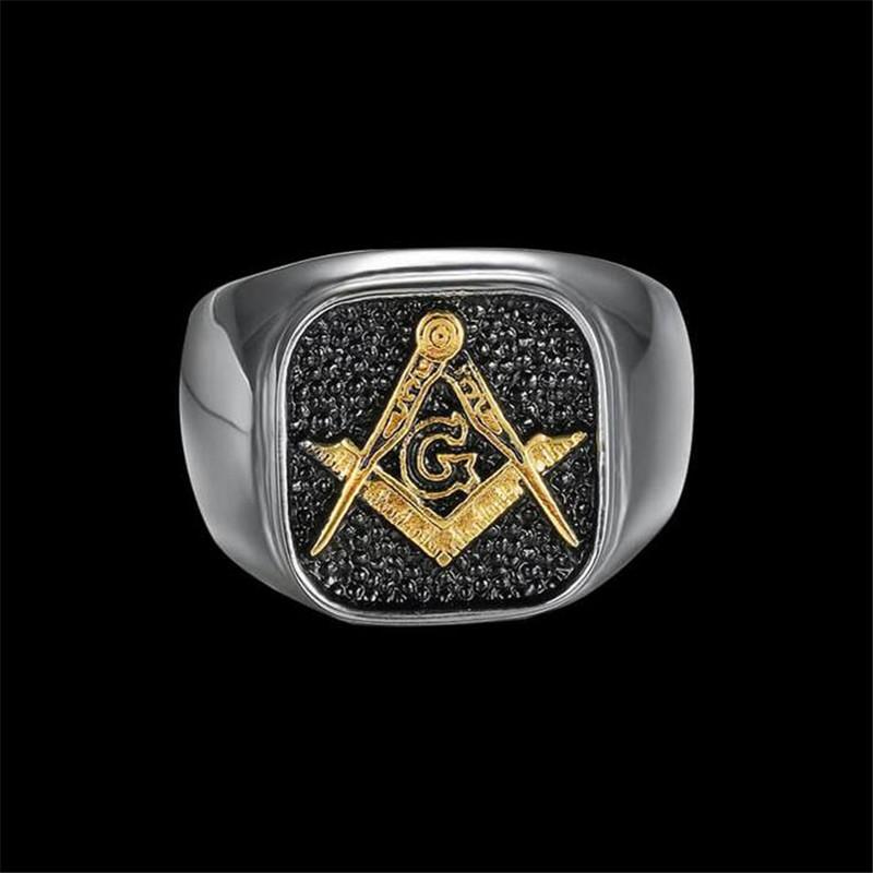 FREE MASON Ring For Man 316L Stainless Steel Jewellery Size 7-15