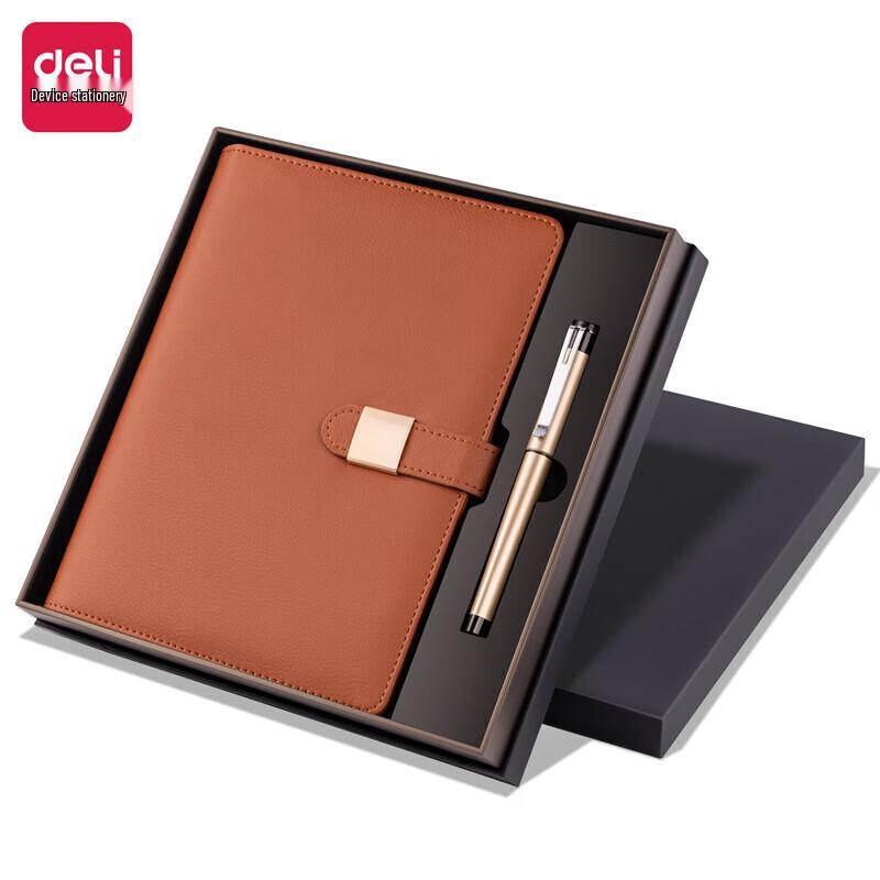 Deli 22296 Leather Cover Notebook Set