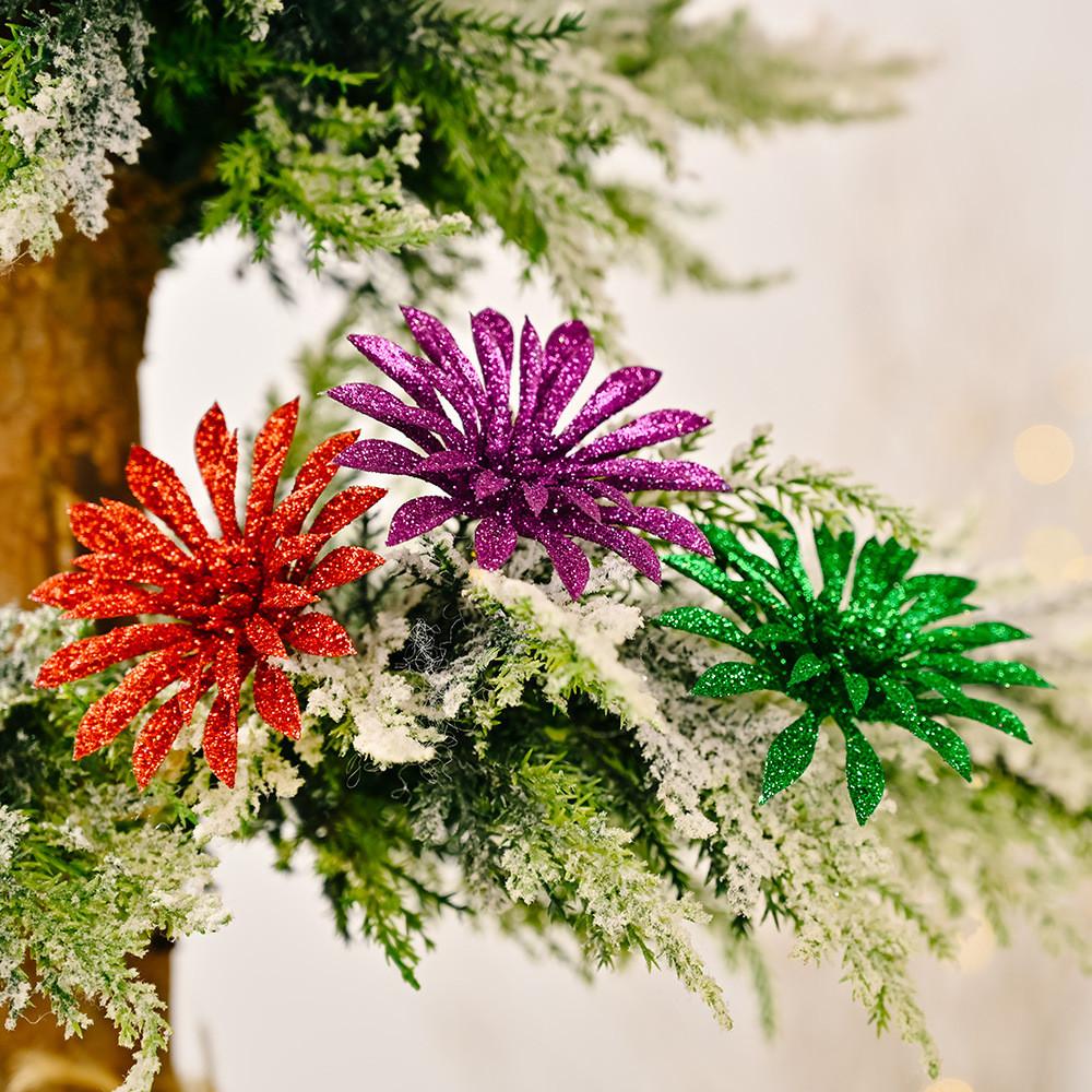 Tree Christmas Colorful Ornaments Set Of Six Realistic Pvc Decorations For Cheer Holiday