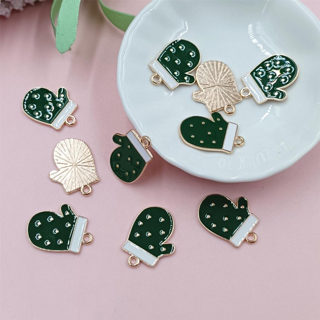 10Pcs DIY Cute Alloy Christmas Pendant Santa Claus Handwork Christmas Decorations Bell Necklace Oil Drip Christmas Tree Jewelry Accessories  Handmade