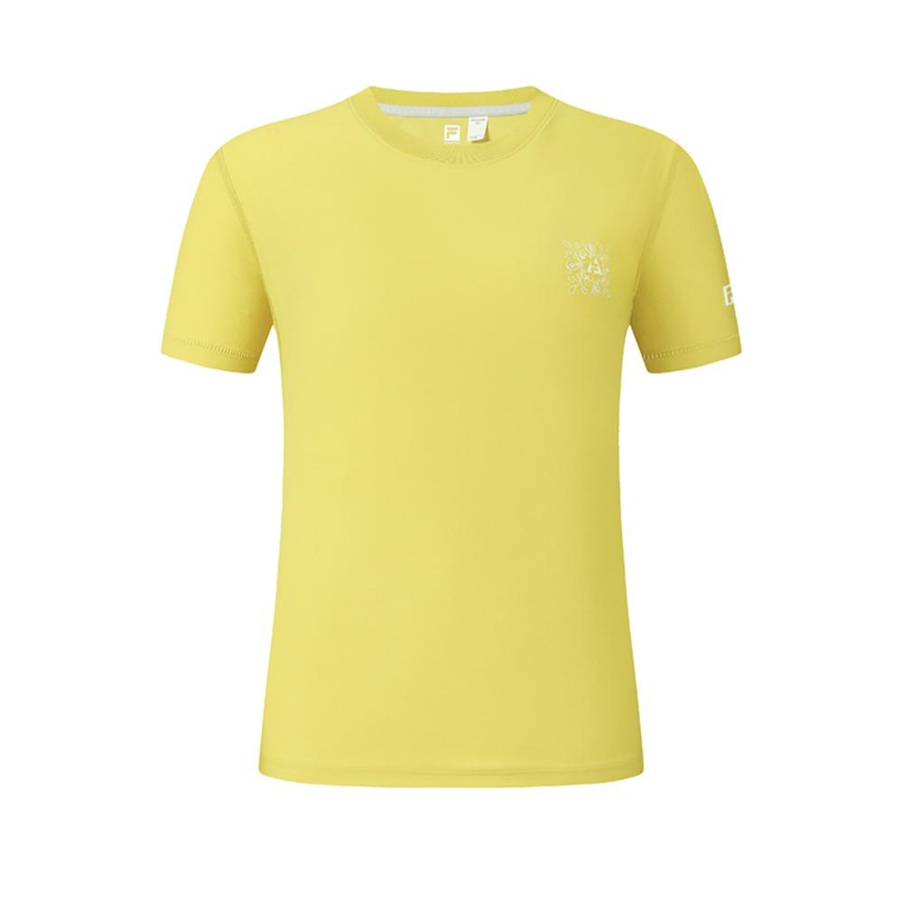 FILA Explorer Classic Versatile Comfortable Solid Color Breathable Lightweight Short Sleeve T-Shirt Women Tops A11W537111F-YE