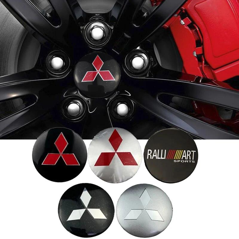 4 ks Samolepky na středové krytky kol auta Znak pro Mitsubishi ASX Ralliart Lancer Cordia Pajero Outlander Eclipse Galant Mirage