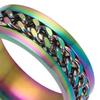 Chain Rotatable Chain Glittering Jewelry Gift Men Finger Ring for Club