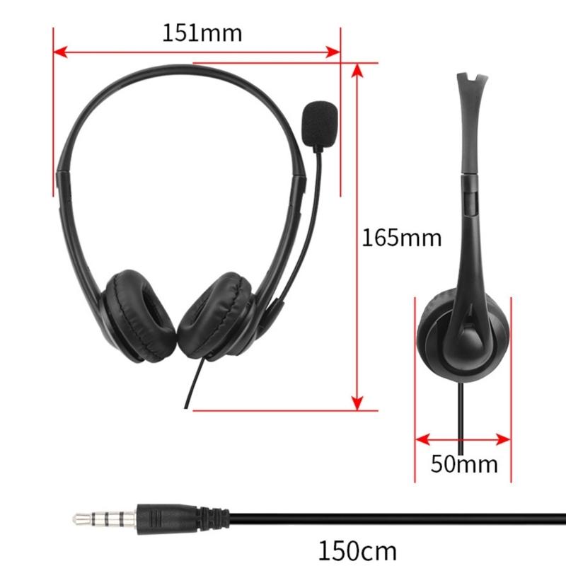 Corded Headsets with 3.5mm Plug Soft Skin Friendly Comfortable Over Ear Headphones for Conferencing and Music