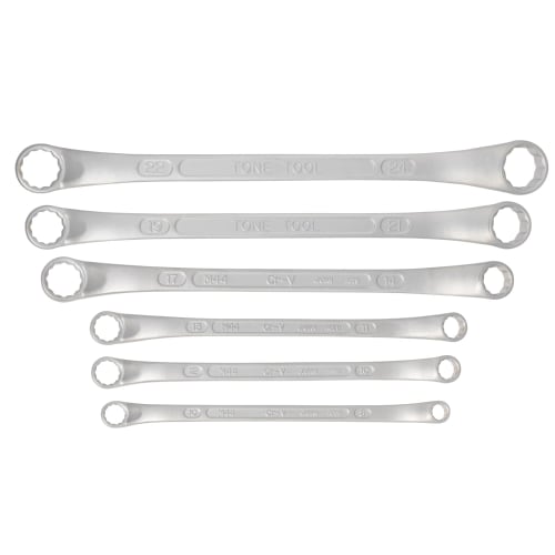 TONE Long Mechanic Open End Wrench Set (45 x 10) M4460C, Includes 6 Pieces