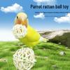 Brinquedo Interativo de Bola de Rattan para Cacatua e Periquito para Exercício, Roer e Forragear