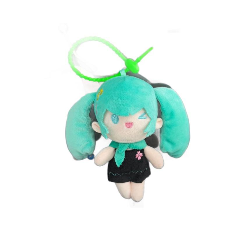 Cute Miku Hatsune Doll Plush Toy Keychain Pendant Cartoon Bag Charm Soft Stuffed Animal Figure Anime Character Accessories For