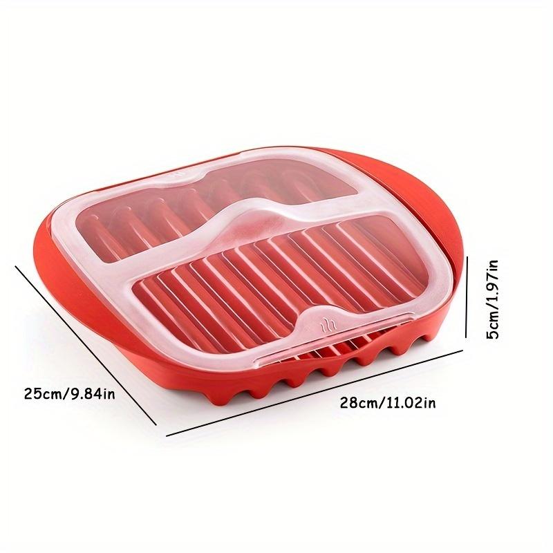 Microwave Bacon Maker Cookers Tray With Splatter Lid BPA-Free Microwave Bacon Grill Pizza Tray Efficient Food Prep Kitchen Tools