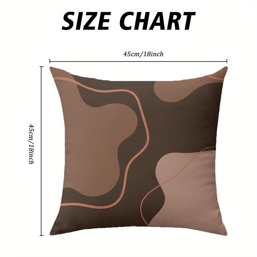 Brown Tone Curved square Jacquard Pillow Cover for Sofa Office Waist Cushion Cover Home Decorative Pillowcase