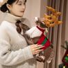 35/42cm Simulation Christmas Elk Plush Doll Pillow Cartoon Red Cape Reindeer Animal Stuffed Toy Home Decor Gift For Children