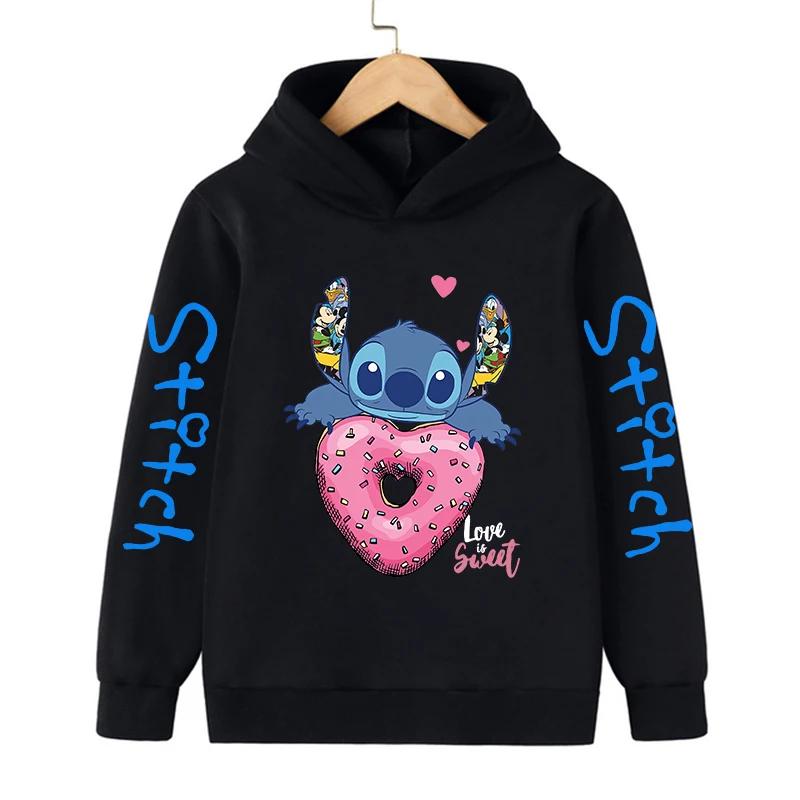 Nuovo Felpa Cool Stitch Bambini Vestiti Cartoni Animati Bambina Bambino Lilo e Stitch Felpa Manga con Cappuccio Top Casual per Bebè